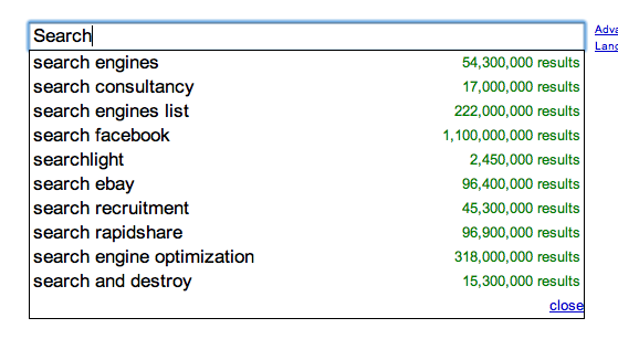 Google's Auto-suggest