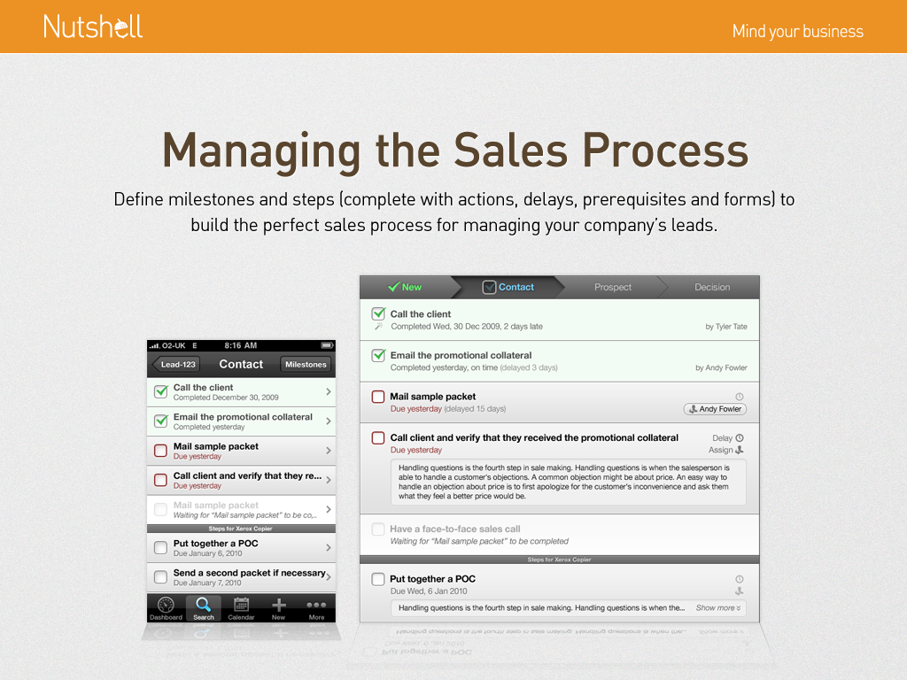 Manage the sales process